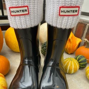 Hunter boots with fleece inserts size 8F